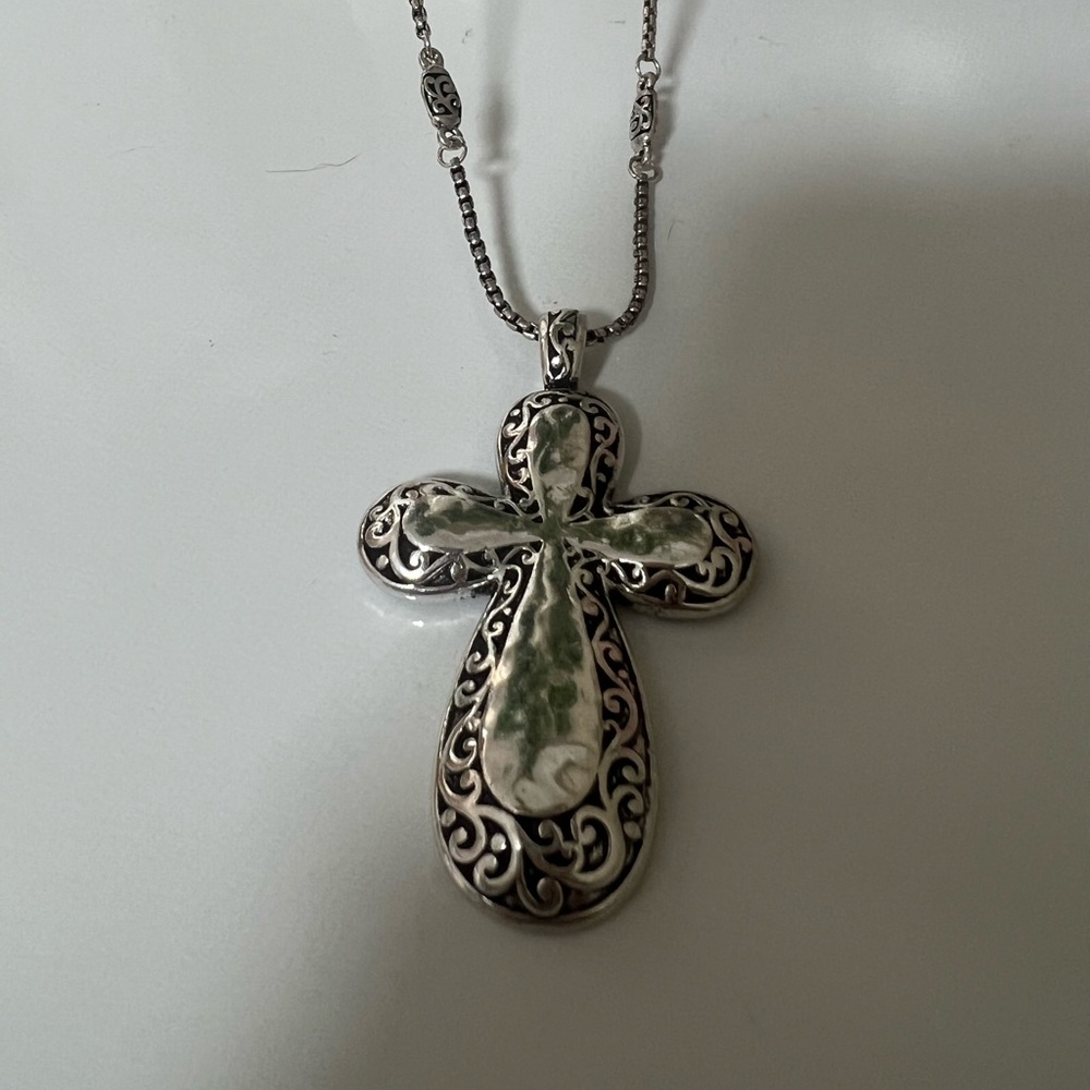 Unique Silver Cross Necklace & Silver Filagree Ring - Picture 1 of 16